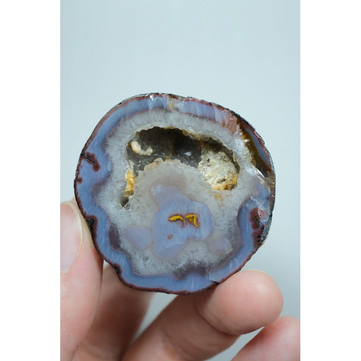 モーブルーアクアクリスタルアゲート|ラベンダーブルー＆ゴールドリボンアゲート