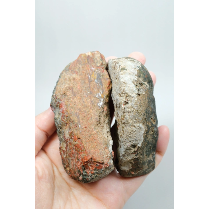 Alev Kırmızısı, Hardal Sarısı, Zeytin Yeşili Nakışlı Karadeniz Deniz Yosunu Ağat Çifti, 333g