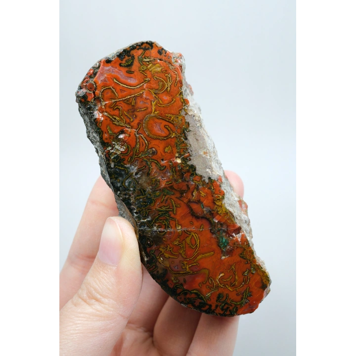 Alev Kırmızısı, Hardal Sarısı, Zeytin Yeşili Nakışlı Karadeniz Deniz Yosunu Ağat Çifti, 333g
