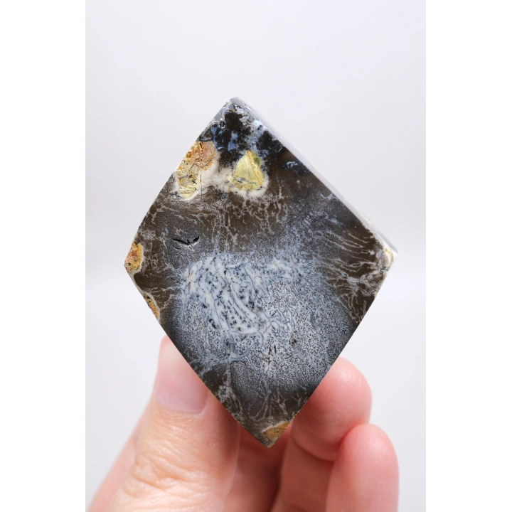 Dendritli Opal ve Agat ile Merlinite Harikası - Mükemmelliğe Parlatılmış!