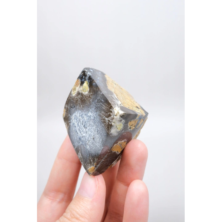 Dendritli Opal ve Agat ile Merlinite Harikası - Mükemmelliğe Parlatılmış!