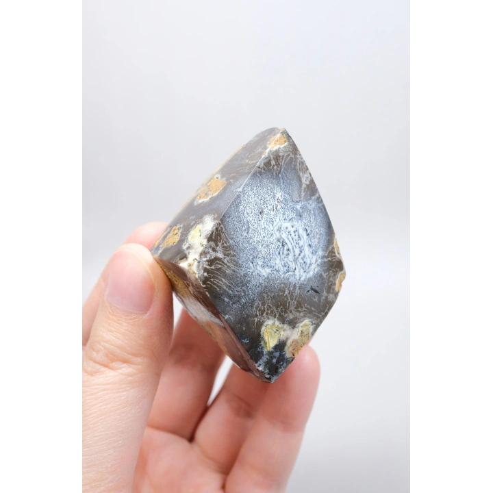Dendritli Opal ve Agat ile Merlinite Harikası - Mükemmelliğe Parlatılmış!