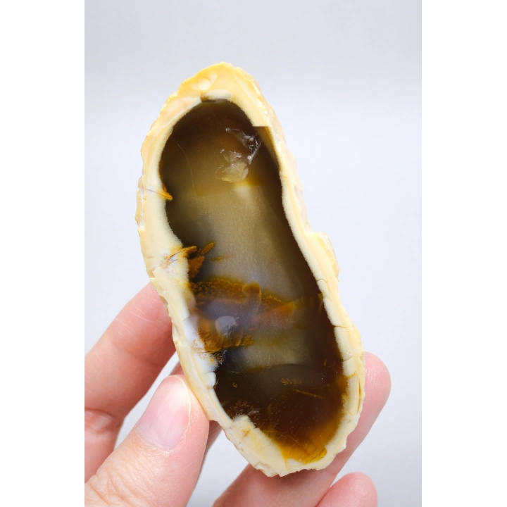 Bal Dendritik Opal Dilimi - Kehribar Sarısı Anadolu Opal Numune, 92g