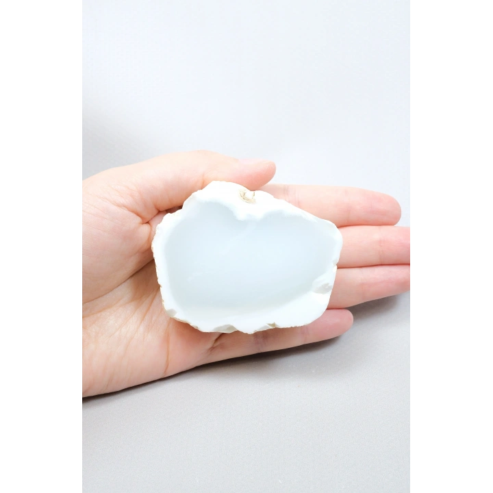 Ice Blue Opal Slice – Translucent Sky Blue Core with Milky White Porcelain Frame, 140g
