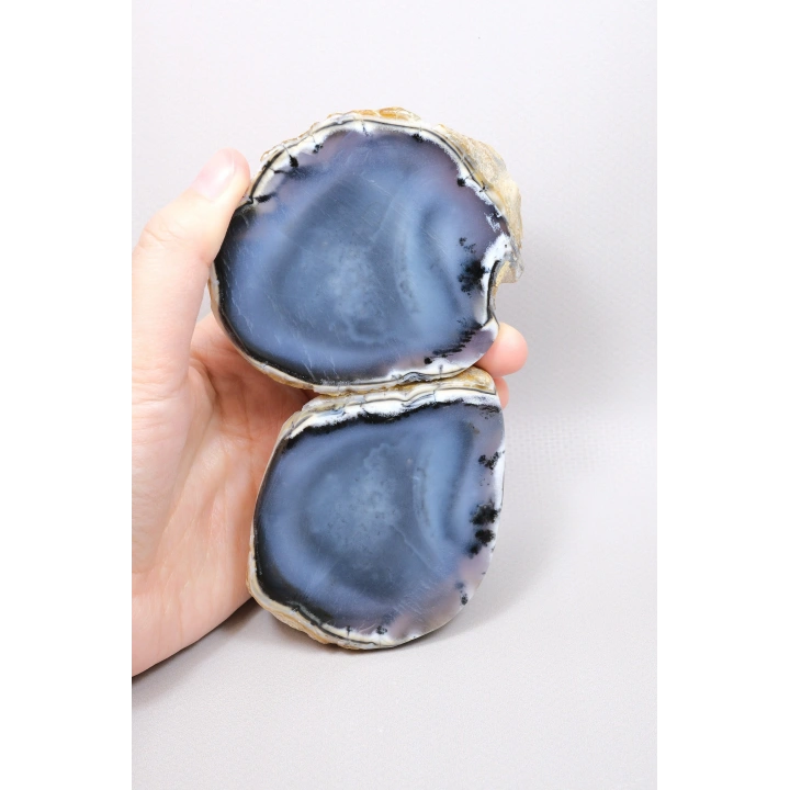 Büyük Merlinite Çifti (Dendiritik Opal) - Cilalanmış Eşleşen Yarım, Müze Kalitesi Numune (468g)