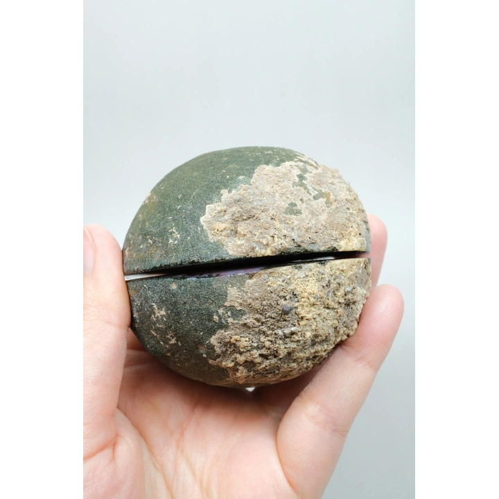 Lavanta Mor Bantlı ve Hardal Sarısı Tüy Agat ile Kuvars, 365g