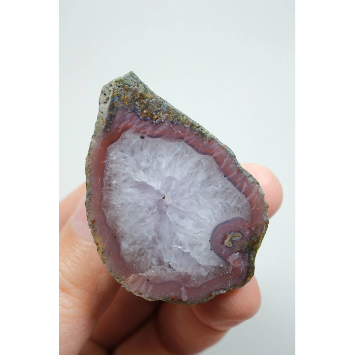 Magenta Kırmızılı Mor Quartz Çekirdekli Siyah Deniz Akik Çifti