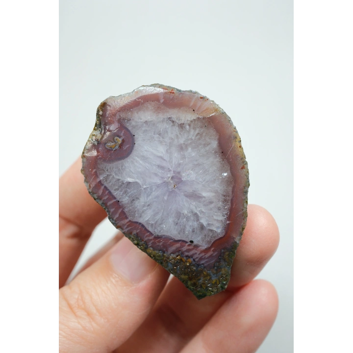 Magenta Kırmızılı Mor Quartz Çekirdekli Siyah Deniz Akik Çifti