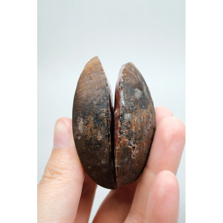 Mahogany Kahverengi, Koyu Tuğla Kırmızısı Nakışlı Siyah Deniz Akik ve Kuvars