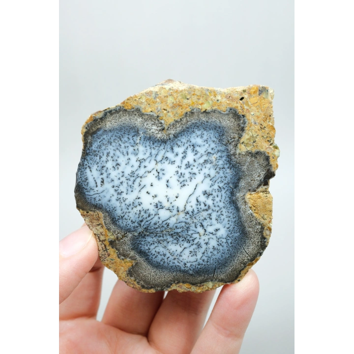Merlinite (Dendritik Opal) - Mavi ve Beyaz Dendritik Opal Çift