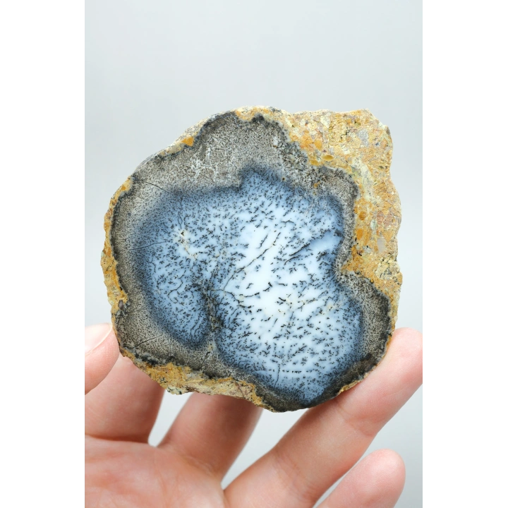 Merlinite (Dendritik Opal) - Mavi ve Beyaz Dendritik Opal Çift