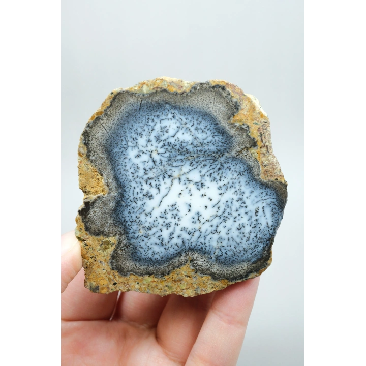 Merlinite (Dendritik Opal) - Mavi ve Beyaz Dendritik Opal Çift