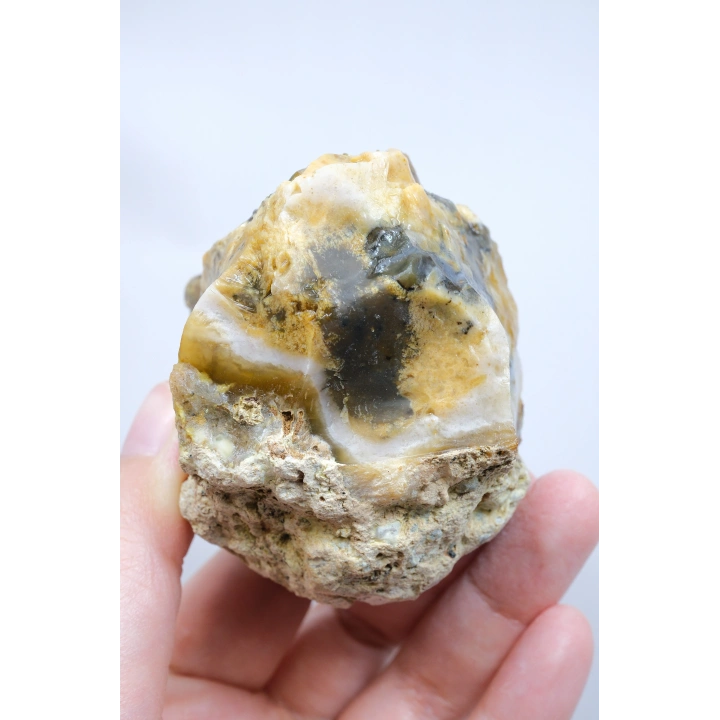 Merlinit / Dendritik Opal ile Mavi Druzy Yastık Çekirdeği, 237g