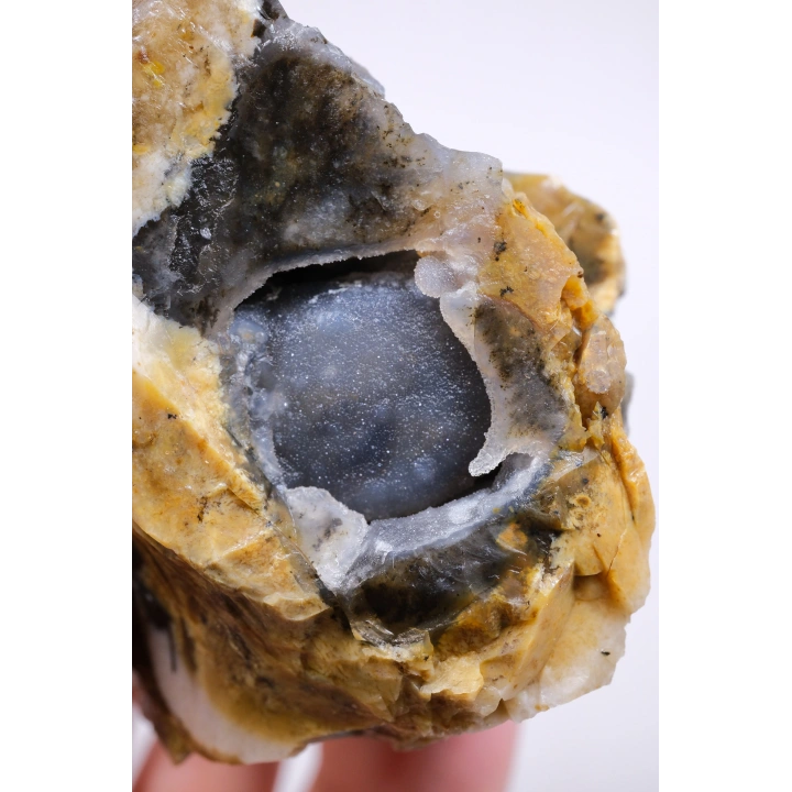 Merlinit / Dendritik Opal ile Mavi Druzy Yastık Çekirdeği, 237g