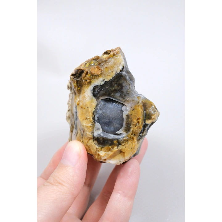 Merlinit / Dendritik Opal ile Mavi Druzy Yastık Çekirdeği, 237g