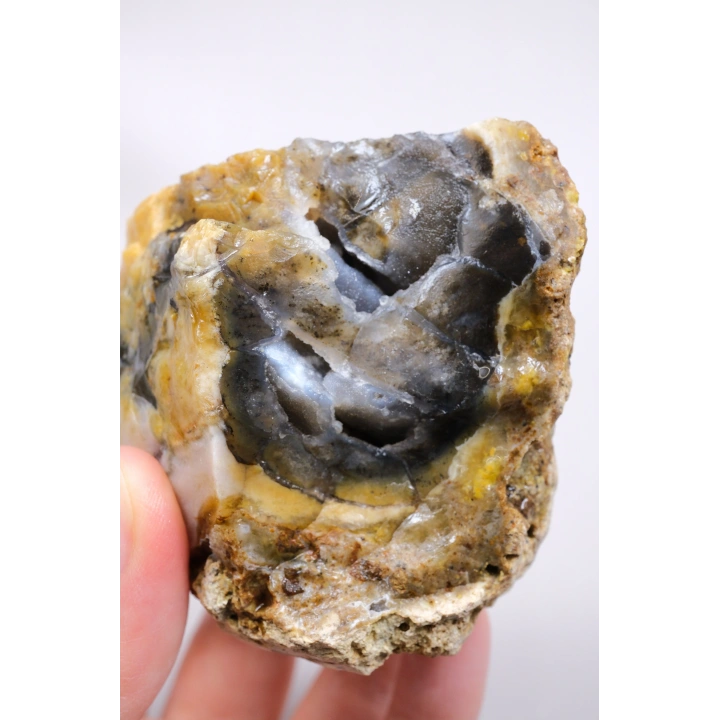 Merlinit / Dendritik Opal ile Mavi Druzy Yastık Çekirdeği, 237g