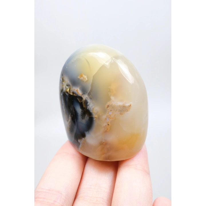 Merlinit Doğal Şekil | Cilalanmış Dendritik Opal Şaman Taşı | Büyü ve İkiliğin Taşı | Doğal Dendrit Kristali