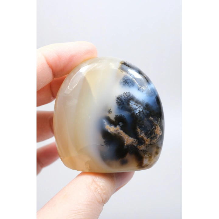 Merlinit Doğal Şekil | Cilalanmış Dendritik Opal Şaman Taşı | Büyü ve İkiliğin Taşı | Doğal Dendrit Kristali