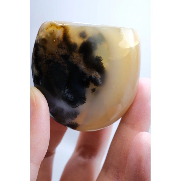 Merlinit Doğal Şekil | Cilalanmış Dendritik Opal Şaman Taşı | Büyü ve İkiliğin Taşı | Doğal Dendrit Kristali