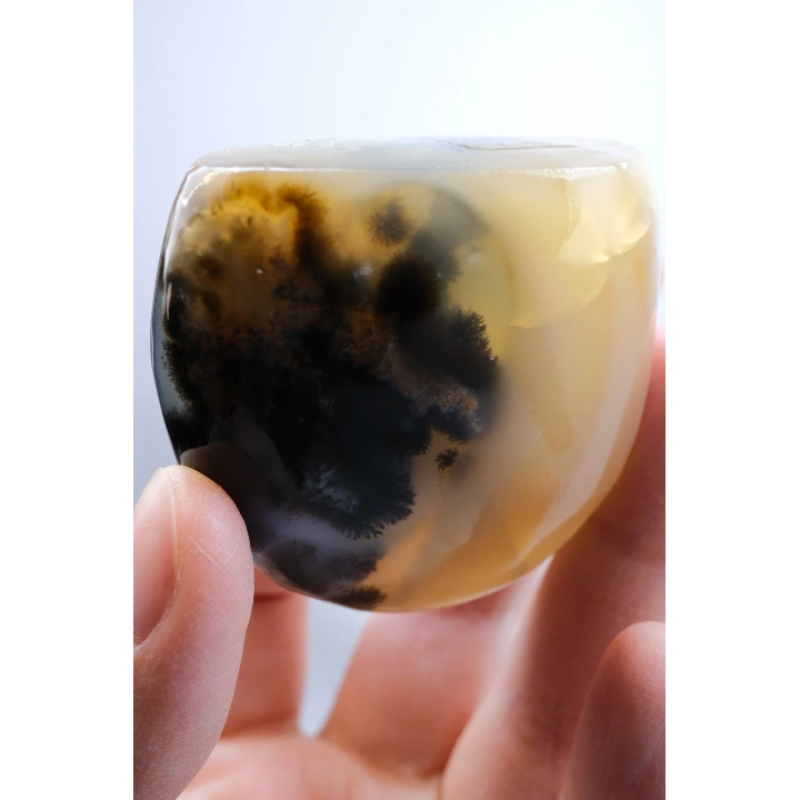 Merlinit Doğal Şekil | Cilalanmış Dendritik Opal Şaman Taşı | Büyü ve İkiliğin Taşı | Doğal Dendrit Kristali