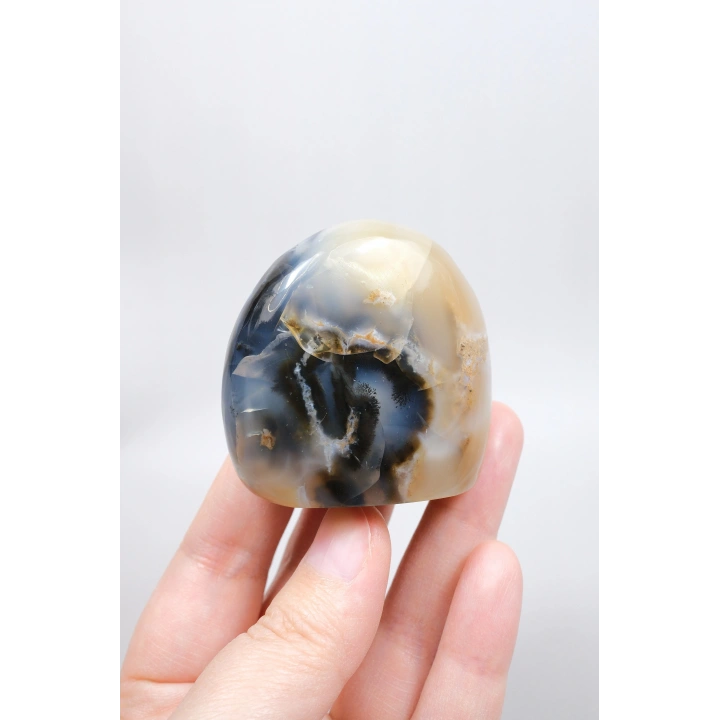 Merlinit Doğal Şekil | Cilalanmış Dendritik Opal Şaman Taşı | Büyü ve İkiliğin Taşı | Doğal Dendrit Kristali