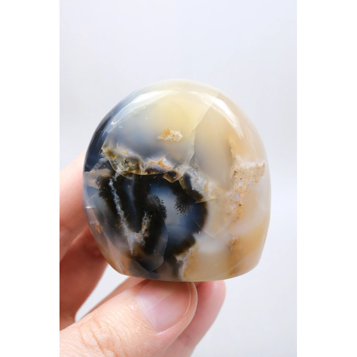 Merlinit Doğal Şekil | Cilalanmış Dendritik Opal Şaman Taşı | Büyü ve İkiliğin Taşı | Doğal Dendrit Kristali