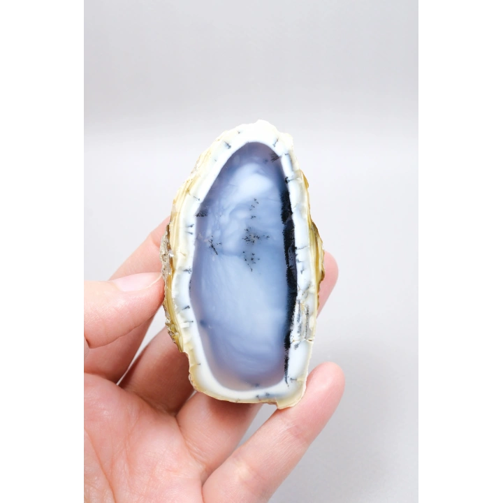 Mist Forest Dendritic Opal | Derin Derin Mavi ve Kar Beyazı