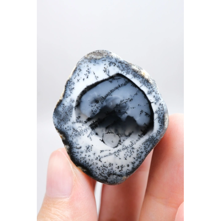 Mistik Dendritik Opal | Derin Mavi ve Kar Beyazı Merlinit, 29g