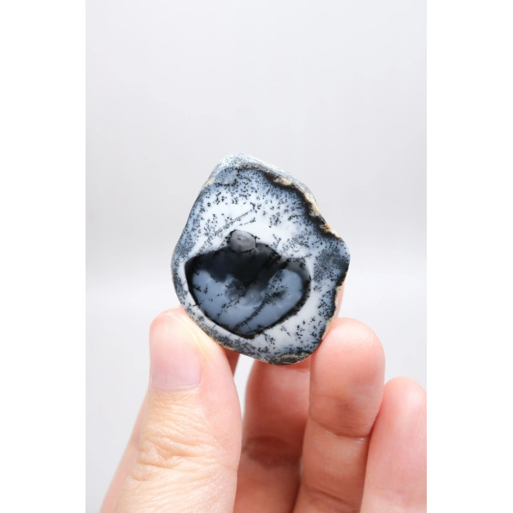 Mistik Dendritik Opal | Derin Mavi ve Kar Beyazı Merlinit, 29g
