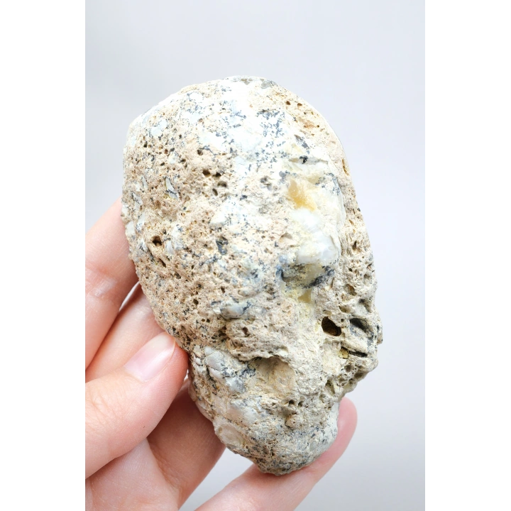 Çok renkli Merlinit Levha - Denz Opalı ile Dumansı Gri Çekirdek ve Sarı Bantlama, 181g