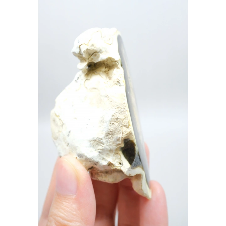 Doğal Kahverengi Dendritik Opal Merlinit Dilimi - Topraksı Kahve & Krem Cila Taşı, 87g