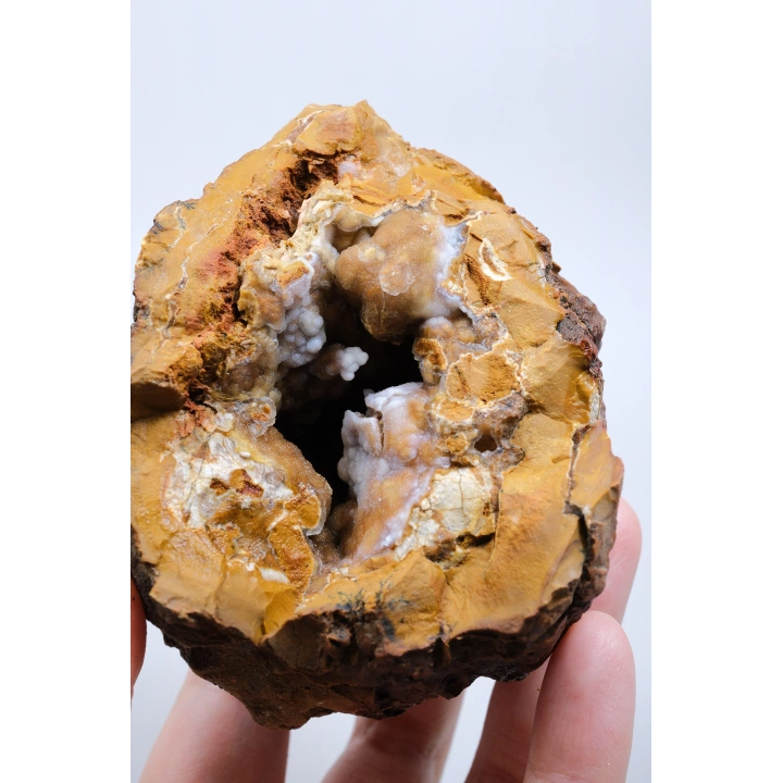 Oker Sarısı Dendritik Opal (Merlinit) ile Soluk Gökyüzü Mavisi Drüzy Jeot, 390g