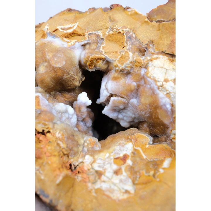 Oker Sarısı Dendritik Opal (Merlinit) ile Soluk Gökyüzü Mavisi Drüzy Jeot, 390g