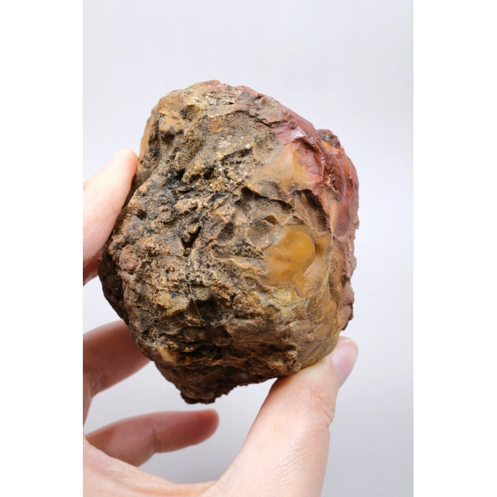 Oker Sarısı Dendritik Opal (Merlinit) ile Soluk Gökyüzü Mavisi Drüzy Jeot, 390g
