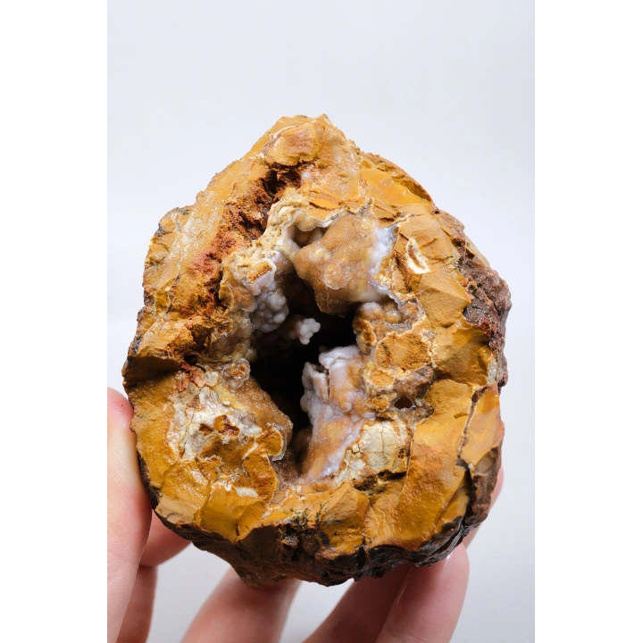 Oker Sarısı Dendritik Opal (Merlinit) ile Soluk Gökyüzü Mavisi Drüzy Jeot, 390g