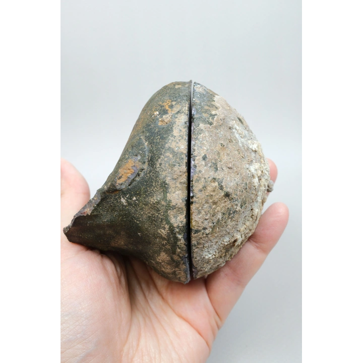 Parlatılmış Almus Akik Çifti Lavanta Mor Dantel Karadeniz Akik, Somon Pembe Kenarlı Ametist Kuvars Kristal Geode Nodülü