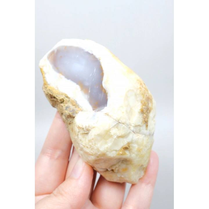 Nadir Turuncu Dendrit Merlinit Cilalanmış Yarım - Açık Mavi Dendritik Opal