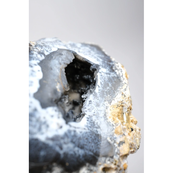 Geoda de Merlinita Cruda (Opalo Dendrítico) - Dendritas en forma de árbol en 3D, 115g