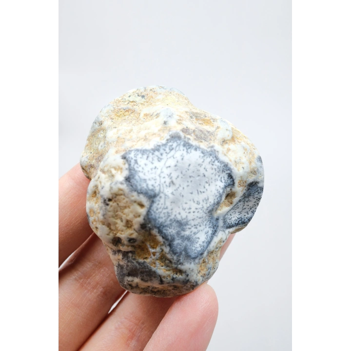 Dumanlı Mavi & Beyaz Dendritik Opal, Merlinit Numune, 57g