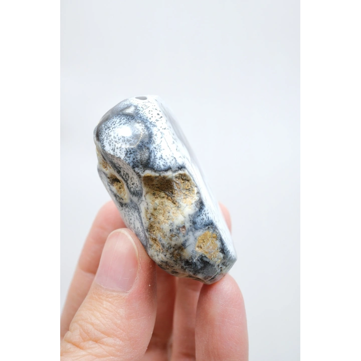 Dumanlı Mavi & Beyaz Dendritik Opal, Merlinit Numune, 57g