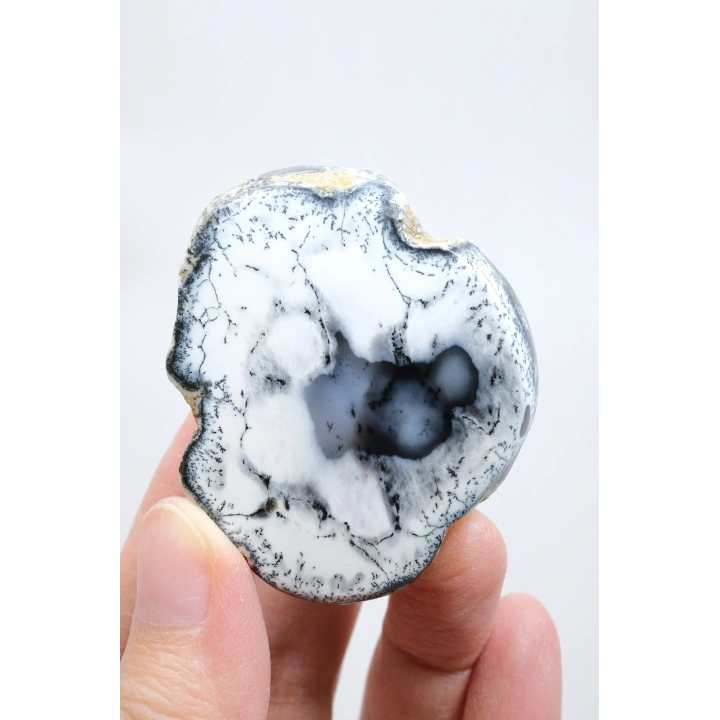 Dumanlı Mavi & Beyaz Dendritik Opal, Merlinit Numune, 57g