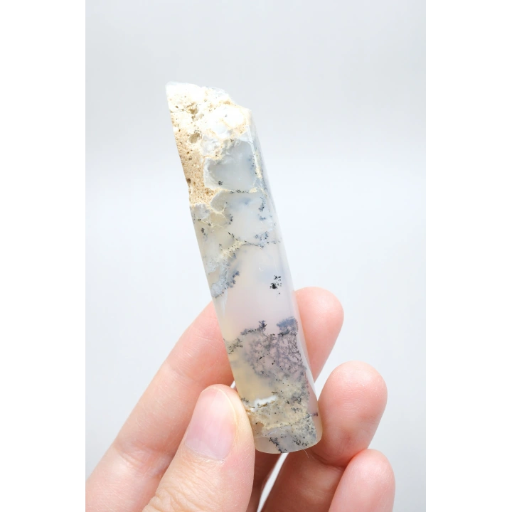 Soft Blue Tonlarında Cilalı Merlinit (Dendritik Opal) Serbest Form, 34g