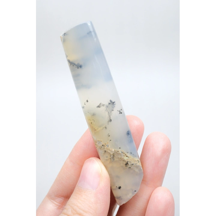 Soft Blue Tonlarında Cilalı Merlinit (Dendritik Opal) Serbest Form, 34g
