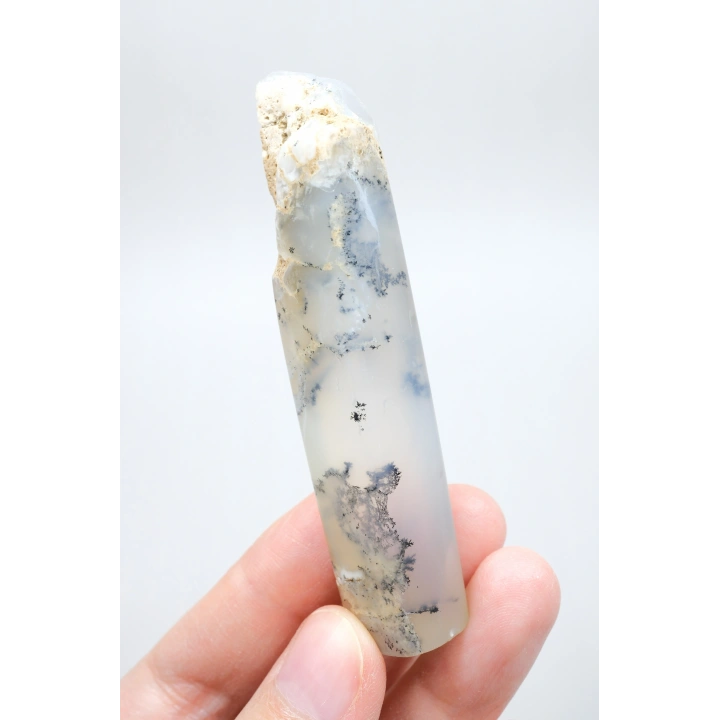 Soft Blue Tonlarında Cilalı Merlinit (Dendritik Opal) Serbest Form, 34g