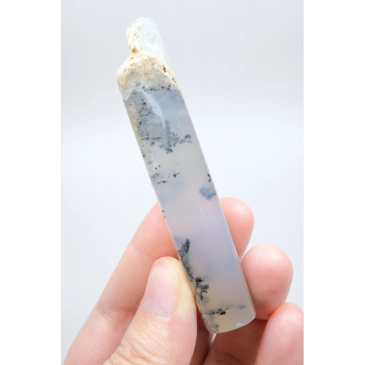 Soft Blue Tonlarında Cilalı Merlinit (Dendritik Opal) Serbest Form, 34g