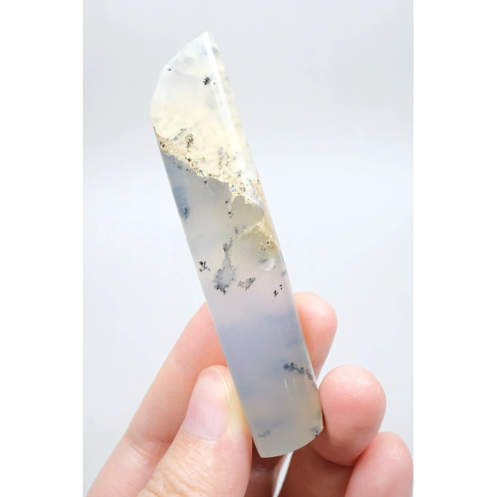 Soft Blue Tonlarında Cilalı Merlinit (Dendritik Opal) Serbest Form, 34g