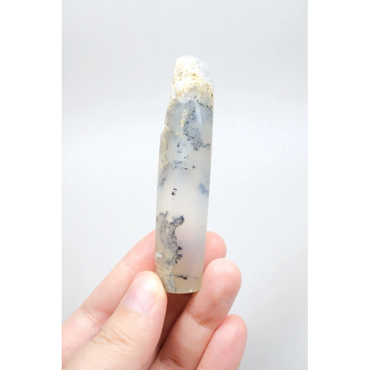 Soft Blue Tonlarında Cilalı Merlinit (Dendritik Opal) Serbest Form, 34g