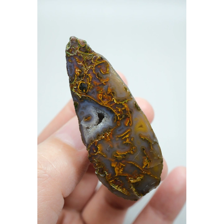 Tangerine Portakalı ve Karamel Kahverengi Dendritik Siyah Deniz Agat