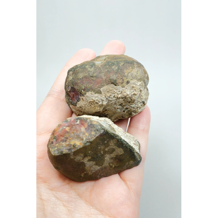 Terracotta Kırmızı, Hardal Sarısı ve Tozlu Mor Nakışlı Manzara Siyah Deniz Agatı