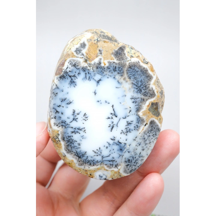 Eşsiz Güzellik Merlinit, Dendrit Opal Tekli, Mavi ve Beyaz İçerikli Opal
